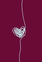 A drawing of a heart with a string attached to it vector