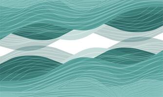 A wave pattern with waves in teal and white vector