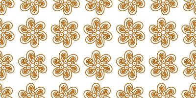A brown and white floral pattern vector