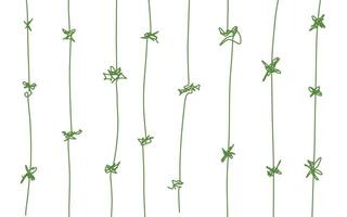 A green barbed wire pattern with a few small green leaves vector