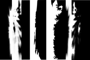 Trendy punk noise defect banners. Glitch distorted texture halftone noise defect error stamp set of background templates for presentation stories. vector