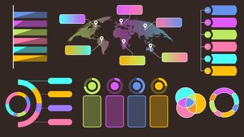 colorful infographic elements for business presentations in a flat, minimalistic style. vector