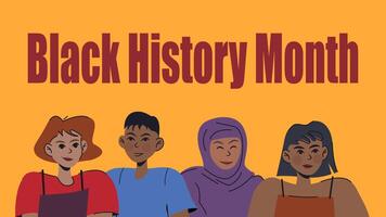 Black History Month as diverse individuals share their stories and experiences, highlighting unity and cultural heritage in a festive atmosphere. vector