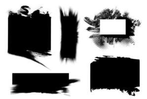 Glitch texture halftone noise defect error stamp set. Trendy distorted punk noise defect banners vector