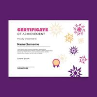 Certificate Design with Rounded Star Ornament on Abstract Composition vector