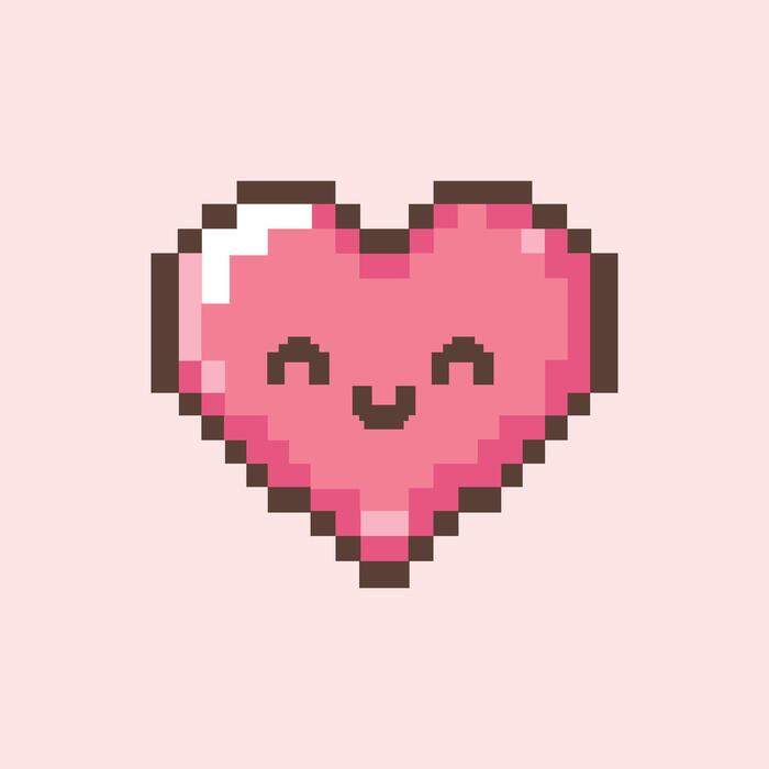 3♡*。゜16 a-cute-simple-pixel-heart-with