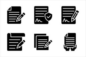 contract icon set on white background, vector