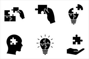 problem solving icon set, vector