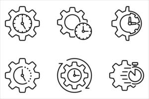 time management icon set, vector