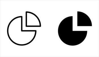 pie chart icon set on white background, vector