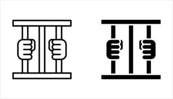 prison icon set on white background, vector