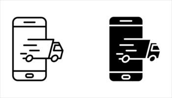 online delivery icon set on white background vector