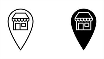 store location icon set, vector