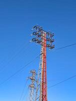 pole, electricity, energy, transmission. wires, technolo photo