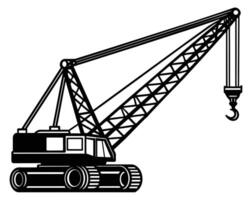 Black and White Illustration of a Mobile Harbor Crane vector