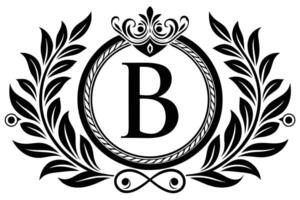 Elegant Monogram B with Ornate Laurel Wreath vector