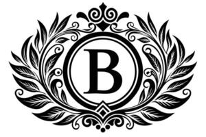 A Monogram B with Ornate Laurel Wreath vector