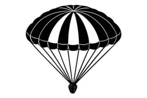 Simple Black and White Parachute Design vector