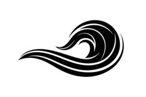 Abstract Black and White Wave Design vector