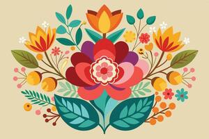 Flower Design in Retro Style vector