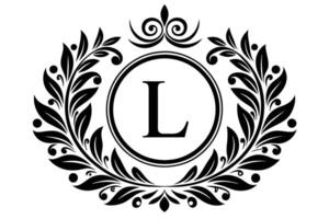 A Black and White Monogram L Design vector