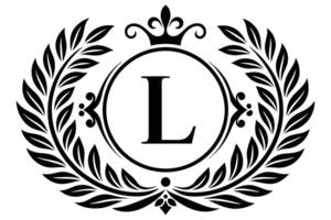 Elegant Black and White Monogram L Design vector