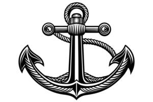 Black and White Anchor Design vector