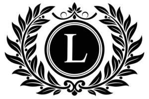 Black and White Monogram L Design vector