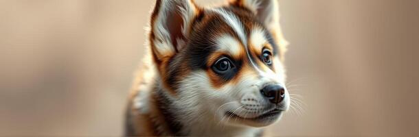 Charming corgi puppy with expressive eyes enjoying a sunny day outdoors in the backyard photo