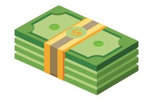 Stack of money illustration, perfect for financial concepts. vector