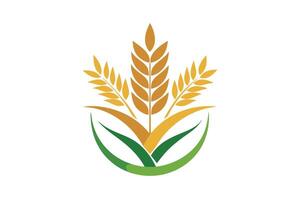 Three wheat stalks, perfect for agricultural branding. vector