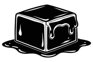 illustration of a melting ice cube. vector