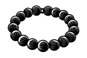 Black Beaded Bracelet Design for Graphic Assets vector