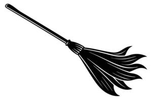 illustration of a witch's broom in motion. vector