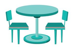A Round Table and Two Chairs vector