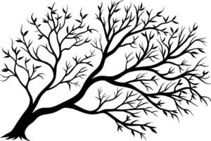 Silhouettes of leafless trees against a white background vector