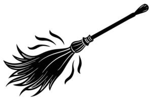 A stylized illustration of a witch's broom in motion. vector