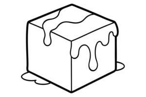 A melting ice cube. vector