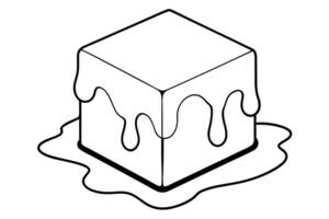 A illustration of a melting ice cube. vector