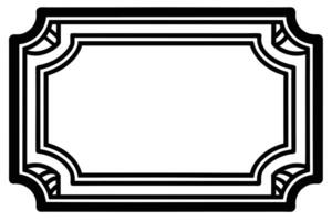 Ornate Black and White Rectangular Frame Graphic vector