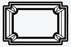 Black and White Rectangular Frame Graphic vector