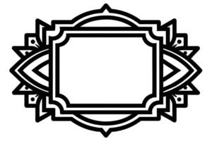 A Black and White Rectangular Frame Graphic vector