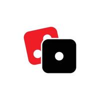 Icon design of two black and red dice next to each other. vector