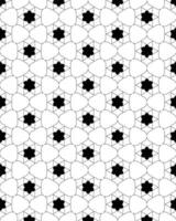 Islamic ornament pattern design in the form of star lines on a black and white background. vector