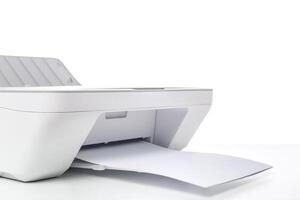 Printer actively producing documents in a modern workspace, highlighting efficiency and technology photo