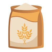 Full Flour Bag Standing on White Background vector