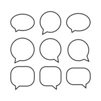 Speech Bubbles Set Isolated Empty Dialogue Text Illustrations vector