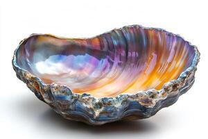 Vibrant Iridescent Seashell with Unique Texture photo