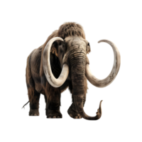 A woolly mammoth with large tusks on its back png
