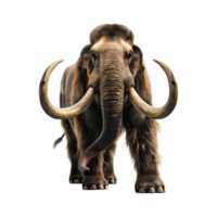 A mammoth with large tusks on its back png